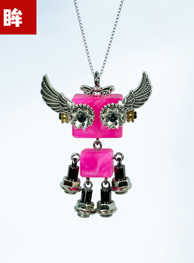 个性项链木小魔树脂小众合金链