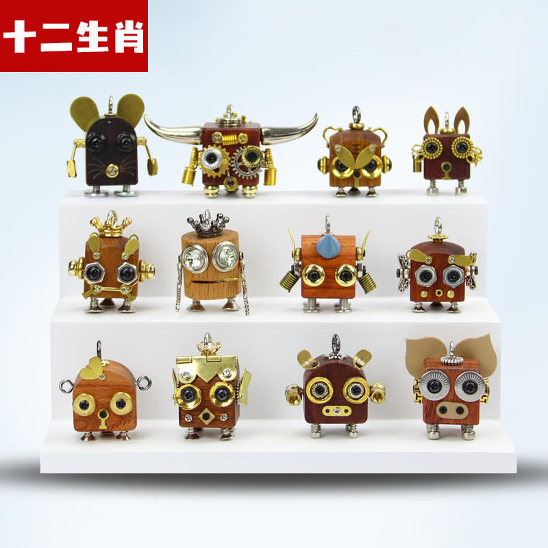 【十二生肖】 赛博蒸汽朋克风项链摆件猪龙年桌面手办生日礼物