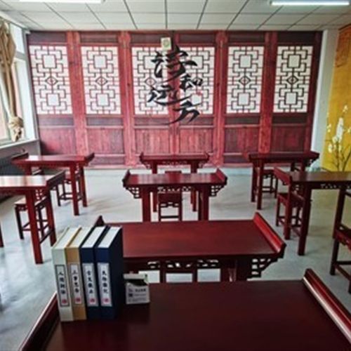 全实木国学桌仿古书法桌卯榫w结构中式琴桌马鞍桌幼儿培训班双人