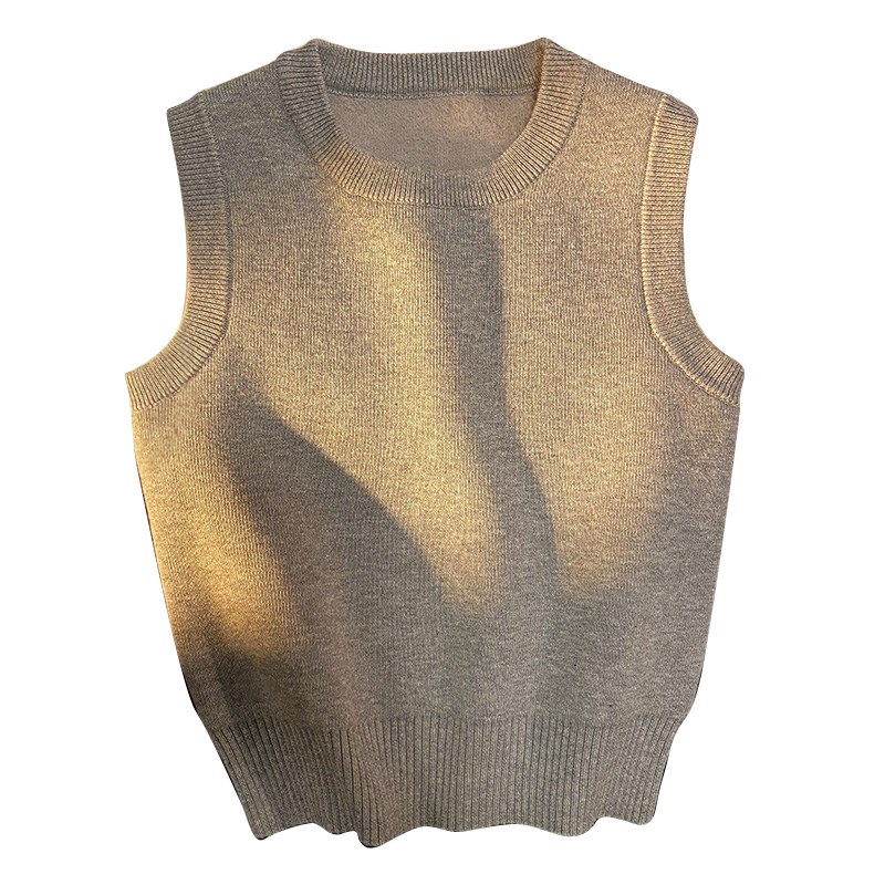 一体绒男童针织马甲m秋p冬款加绒加厚儿童保暖背心纯色无袖毛衣童