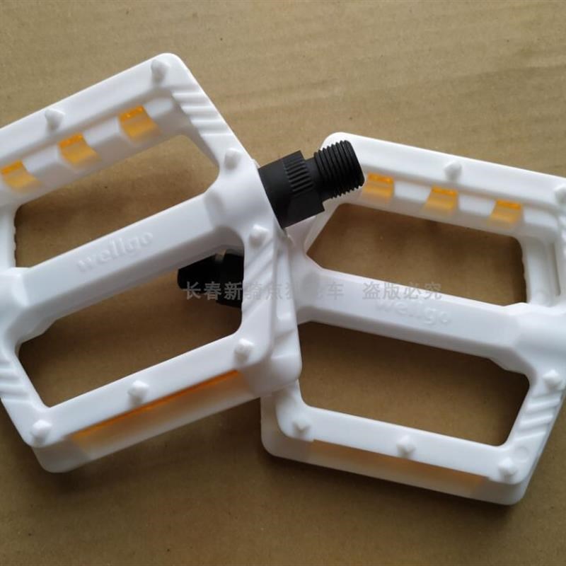 独轮车自行车 尼龙脚踏滚A珠耐磨防滑耐摔白色脚踏/