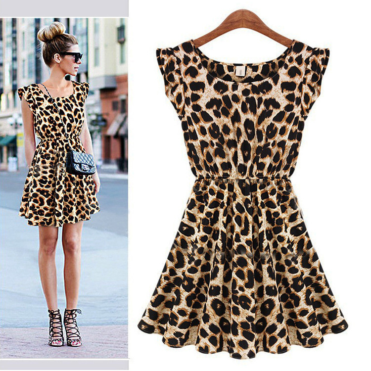 2022summer women sexy casual leopard print dress dresses清仓