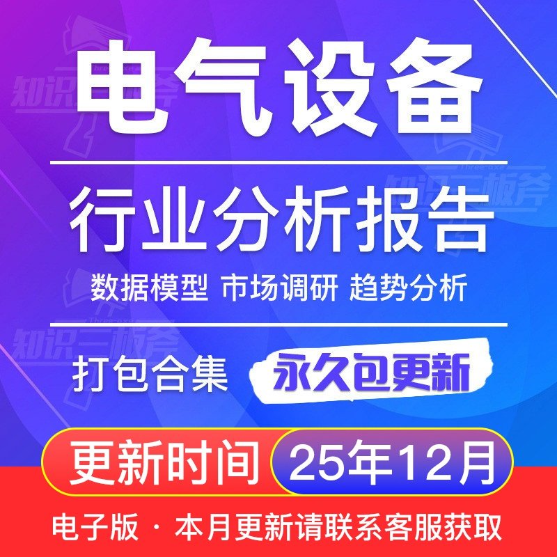 2025年中国电气设备行业研究报告电改产业市场数据调研投资前景