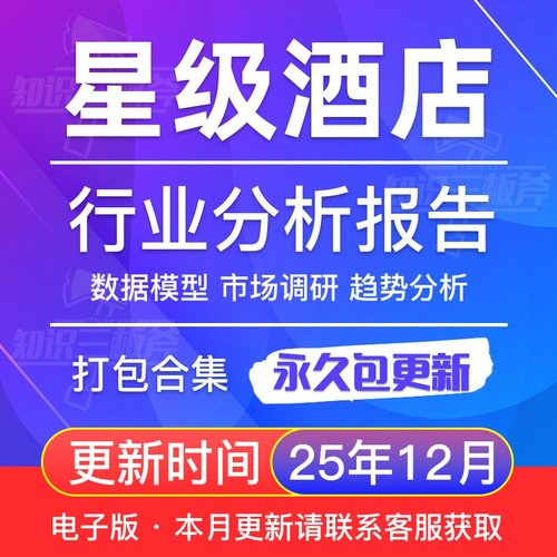 连锁/经济/中高端酒店行业研究分析报告合集 G286