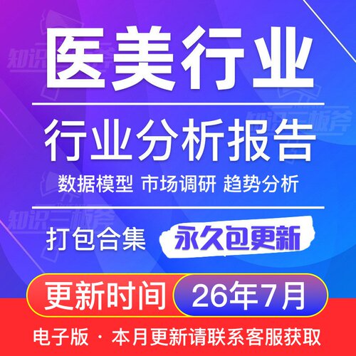 中国医美行业市场调查研究分析报告合集 G246