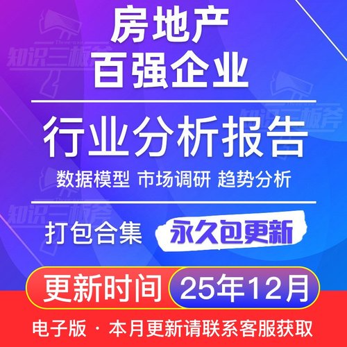 中国房地产行业百强企业研究分析报告 G258