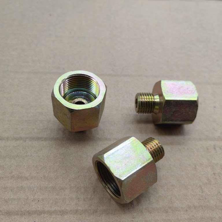 外丝G1/4-转内丝M22*1.5高压铁材料接头外表镀锌大小头0222