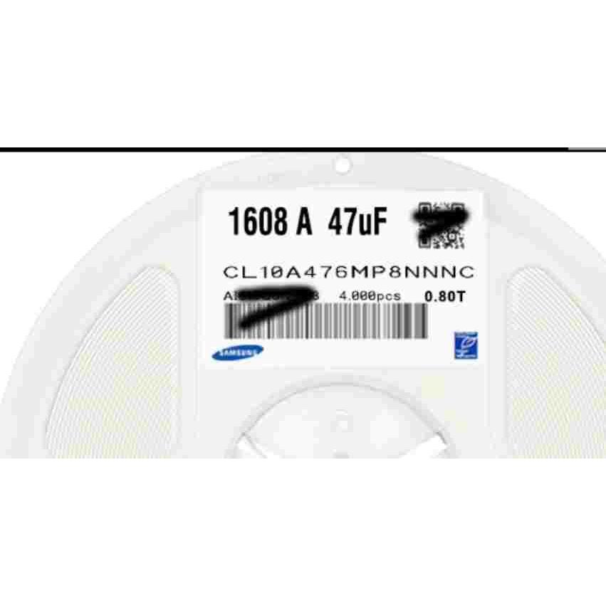 贴片电容0603 476K 6.3V/10V X5R 1608 47UF 10% 4000只/盘整包邮