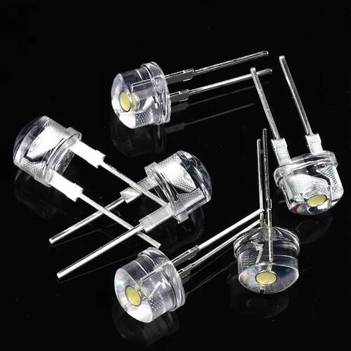 LEDdiy用灯珠5MM8MM 0.5/0.25W灯珠草帽LED发光二极管直插白发白