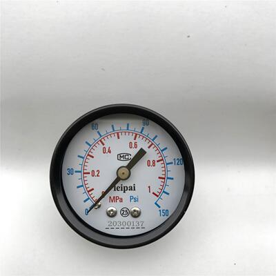 轴向气压表 1mpa 150psi 直径50mm 铜螺纹两分 ZG1/4  2分牙 背接
