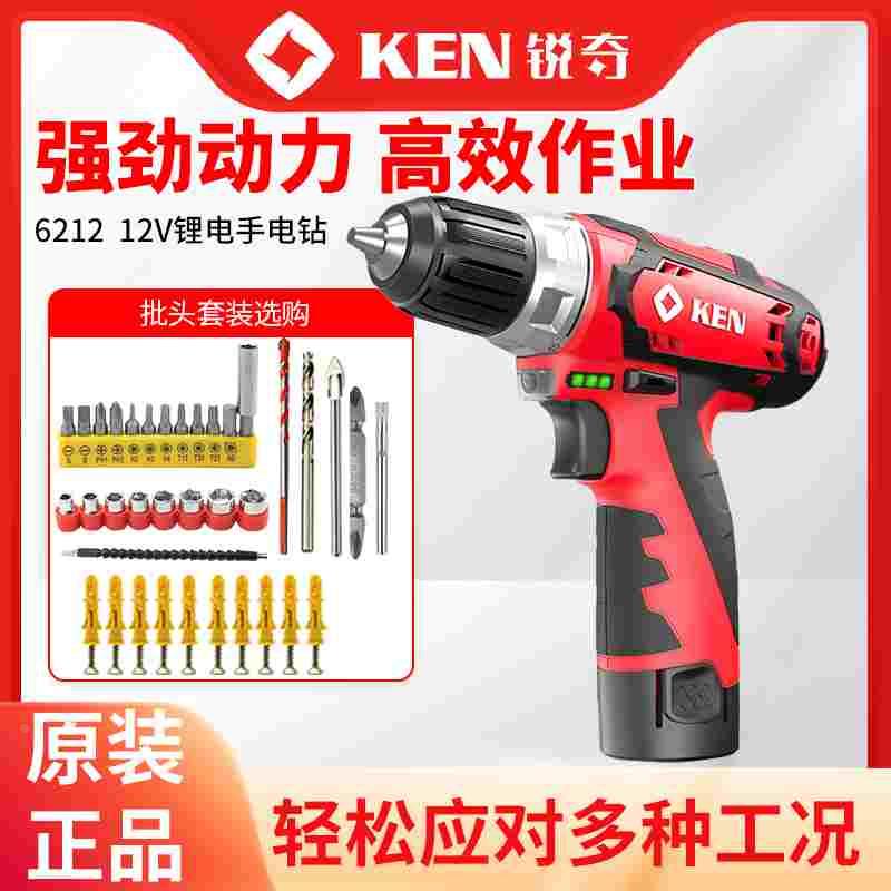 锐奇12V锂电钻双速充电电钻家用多功能电动螺丝刀电起子BL6212CB