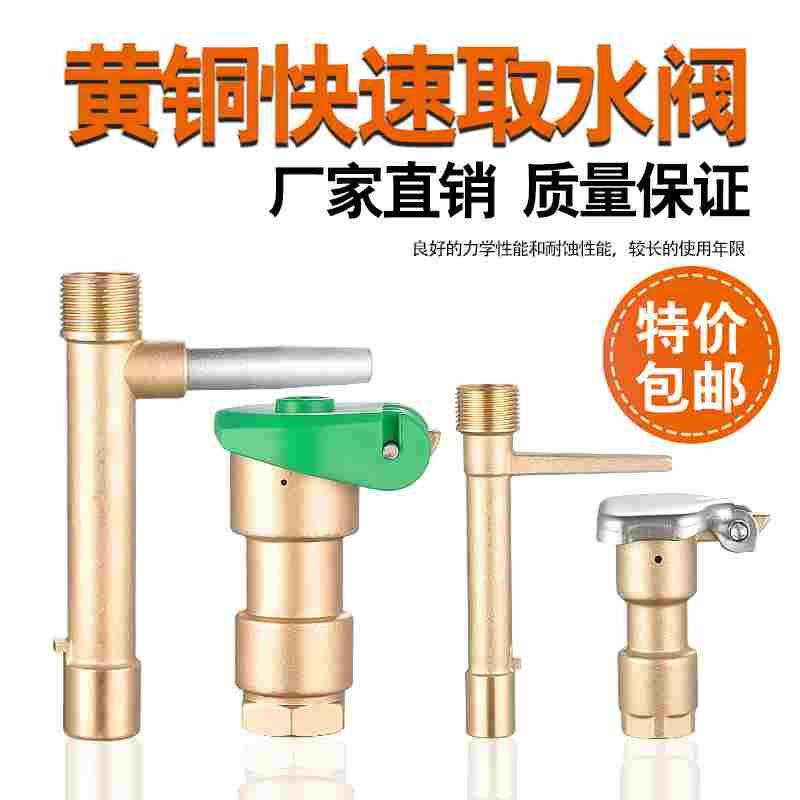 4 6分草坪园林铜取水器快速取水阀插杆绿化水管地接头洒水栓DN20