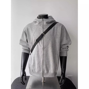 重磅boxy外套 卫衣男秋冬cleanfit美式 大码 300斤解构拼接连帽开衫