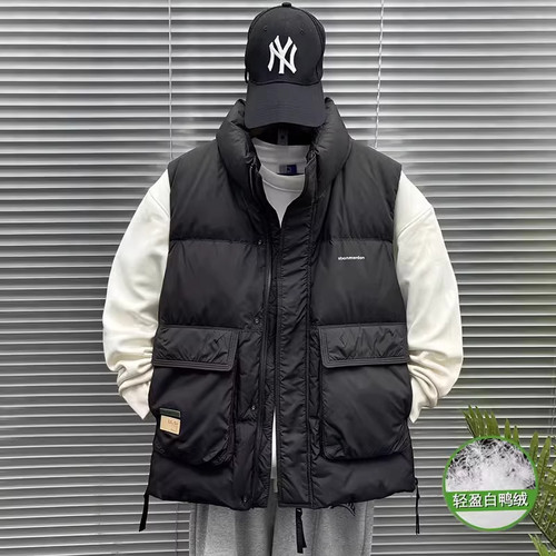 大码白鸭绒羽绒服马甲男潮流外套