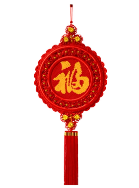 中国结挂件圆形福字纯手工饰品