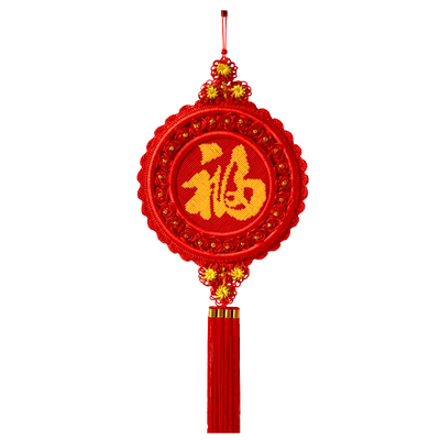 中国结挂件圆形福字纯手工饰品