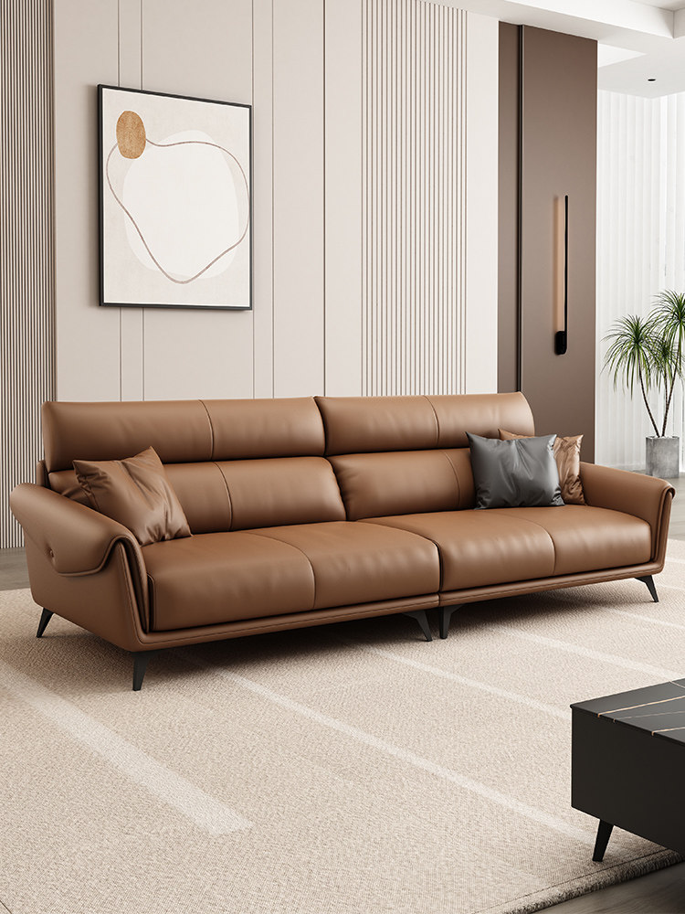 办公接待真皮沙发商务接待区休闲直排意大利无障碍豪华现代谈判三