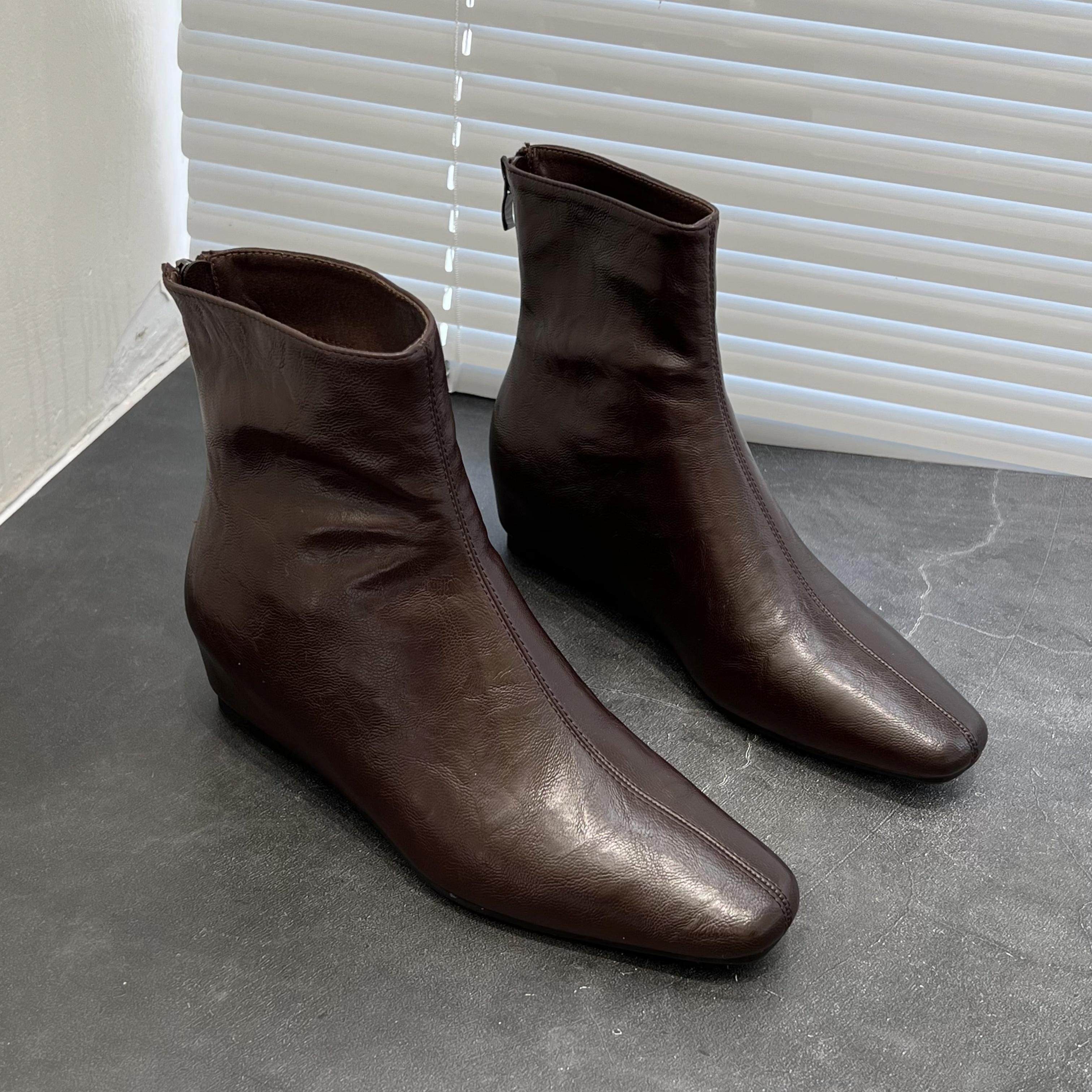 悦薇正品旗舰高品质女鞋粗跟短筒及踝靴低跟小短靴法式新款复古瘦,女鞋,时装靴,淘宝优惠券,粉丝福利购,淘宝优惠卷