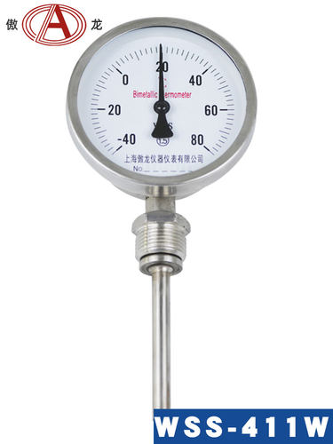 Wss411W不锈钢双金属温度计管温度计工业高精度304奥龙外接式