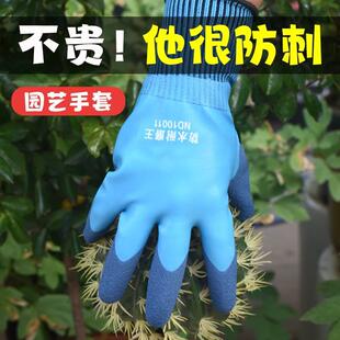 园艺手套防刺防水花艺月季园林带爪园丁专用女士防滑拔草防扎保护