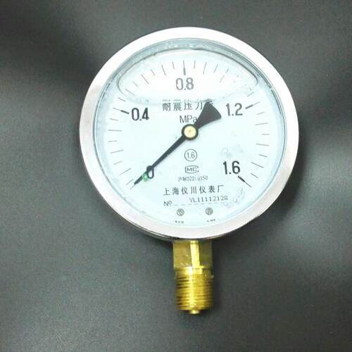 上海仪川仪表厂 耐震压力表 YN-100 0～1.6mpa 直径100mm m20x1.5
