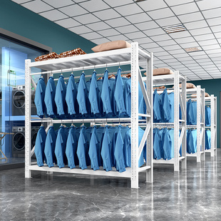 。苏州双层衣帽架落地式双杆挂衣架子家用阳台晾衣架衣帽间服装货