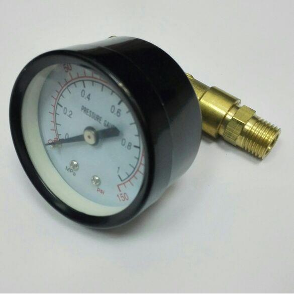 50mm 1mpa 150psi 轴向压力表 带三通和外丝接头 外丝螺纹G1/4