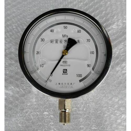 0.4级耐震精密压力表 压力600kg  60mpa  直径150mm 螺纹M20x1.5