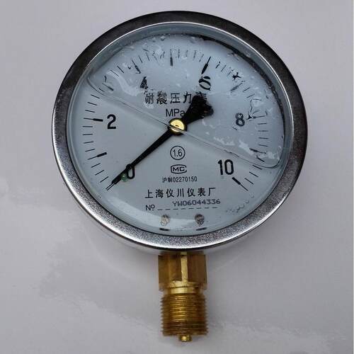 耐震压力表 YN-100 0-10MPA  M20*1.5 直径100mm 上海仪川仪表厂