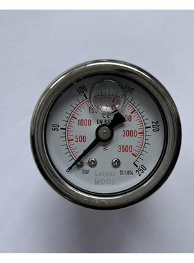 轴向压力表 250bar  3500psi 压力表 螺纹PT1/8 外壳直径40-42mm