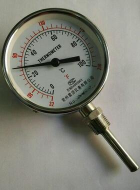 双金属温度计 wss-413 0～100℃ 32～210°F四分固定螺纹杆长50mm