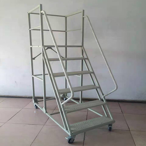。仓库登高车移动平台梯子带静音轮库房货架登高梯超市理货车取货