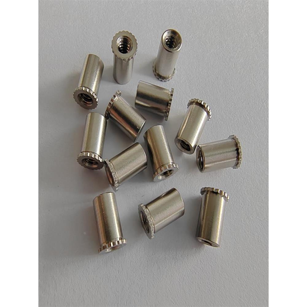 DSOS-M3-6/8/10/12/14/16不锈钢通孔滚花铆柱花齿压铆接地螺母柱