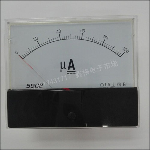 。59C2-50&mu;A 100uA 200UA 微安指针式电流表 面板表 DC直流微