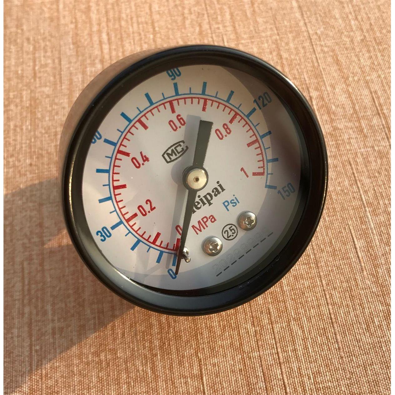 白色 黄色刻度 轴向压力表 直径50mm 压力1mpa 150psi ZG1/4