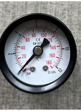 轴向背出压力表 后接口 y-40z 0～12bar 180psi 直径40mm ZG1/8