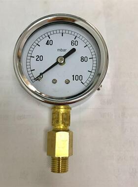 压力表 压力0-100mbar 直径64mm 加加长接头螺纹G1/4 YE-60 膜盒