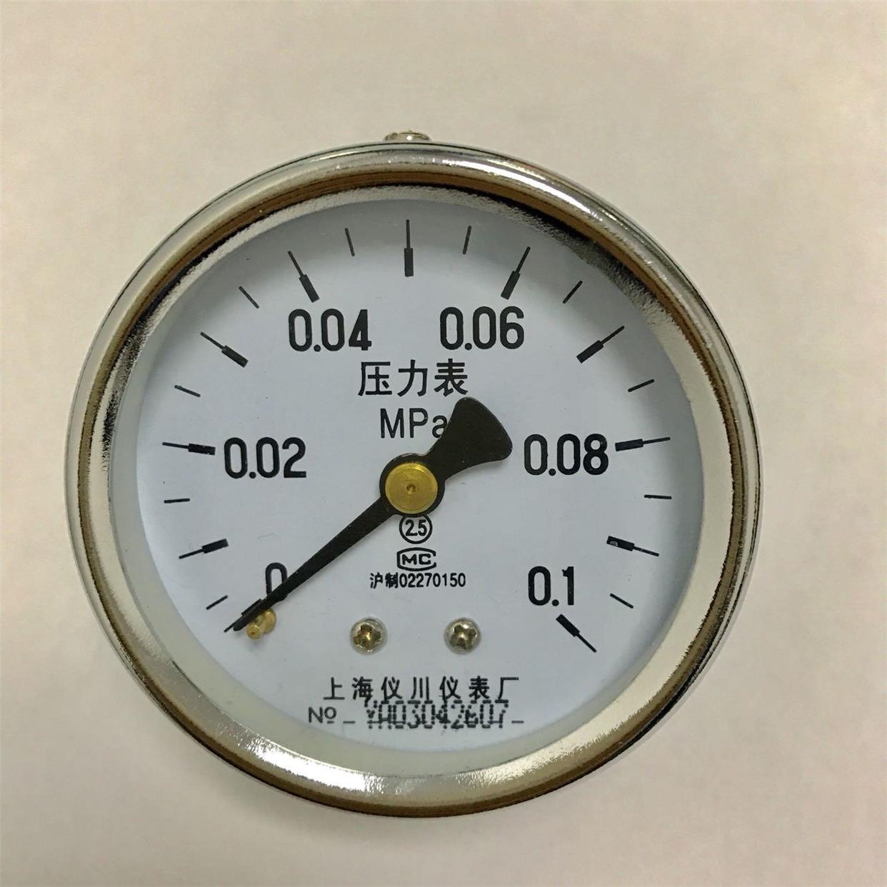 压力表 Y60Z  英文轴向1BAR 15PSI 0-0.1mpa 直径60mm 牙m14