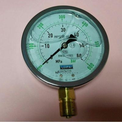 pressure gauge 压力 0～60mpa 0～600bar 直径100mm 耐震压力表