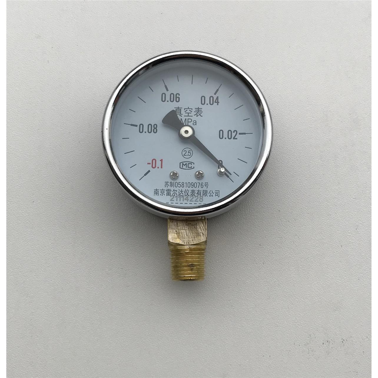 真空压力表 Y-60 -0.1-0mpa  直径60mm 径向 螺纹R1/4 精度2.5级