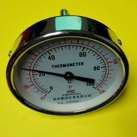 轴向双金属温度计 wss-403 0-100 L=50mm ZG1/2 固定外螺纹DN15