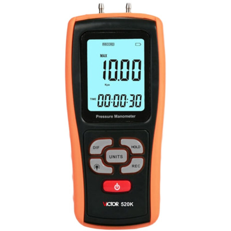 。胜利VC520K数字差压计液晶背光显示气体压力系统检修自动关机