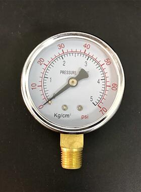 Pressure gauge 压力表 直径60mm 压力 5kg/cm2 70psi 螺纹pt1/4