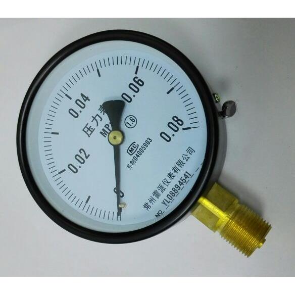 0.08mpa 压力表 Y100 直径100mm  螺纹m20x1.5 Y-100 0-0.08MPA