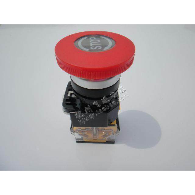 上海港博蘑菇头急停自锁 LA38 LA239A-11ZS STOP按钮开关带警示圈