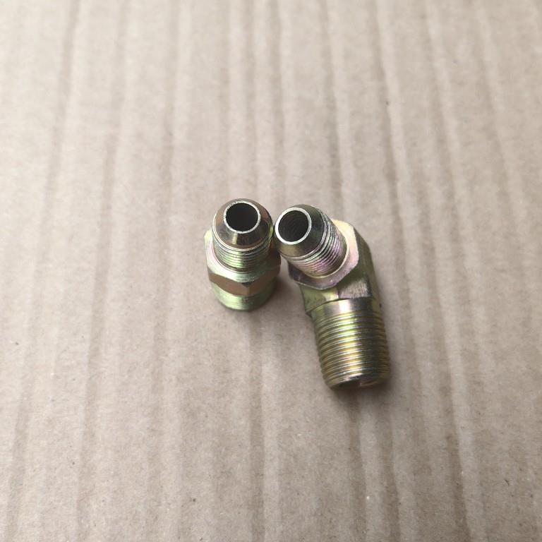 直通Zg3/8平-转G1/4D型外凸口英制牙高压铁接头外表镀锌0302