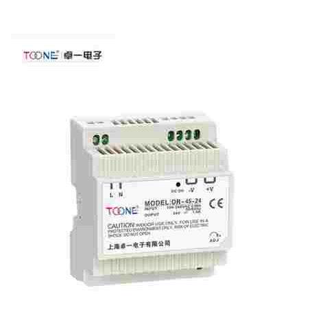 正品上海卓一轨道式安装24V2A开关电源 24V45W导轨电源DR-45-24