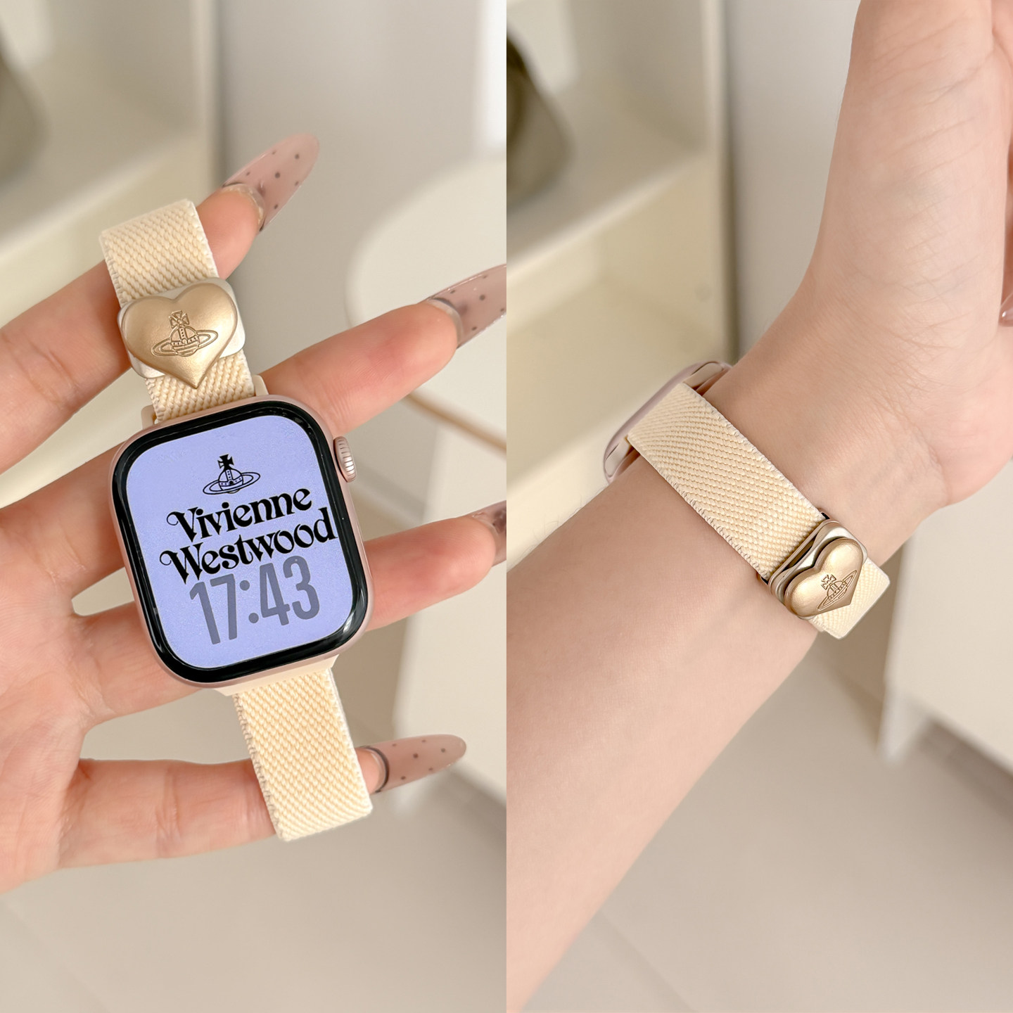 applewatch11爱心磁吸扣手表表带