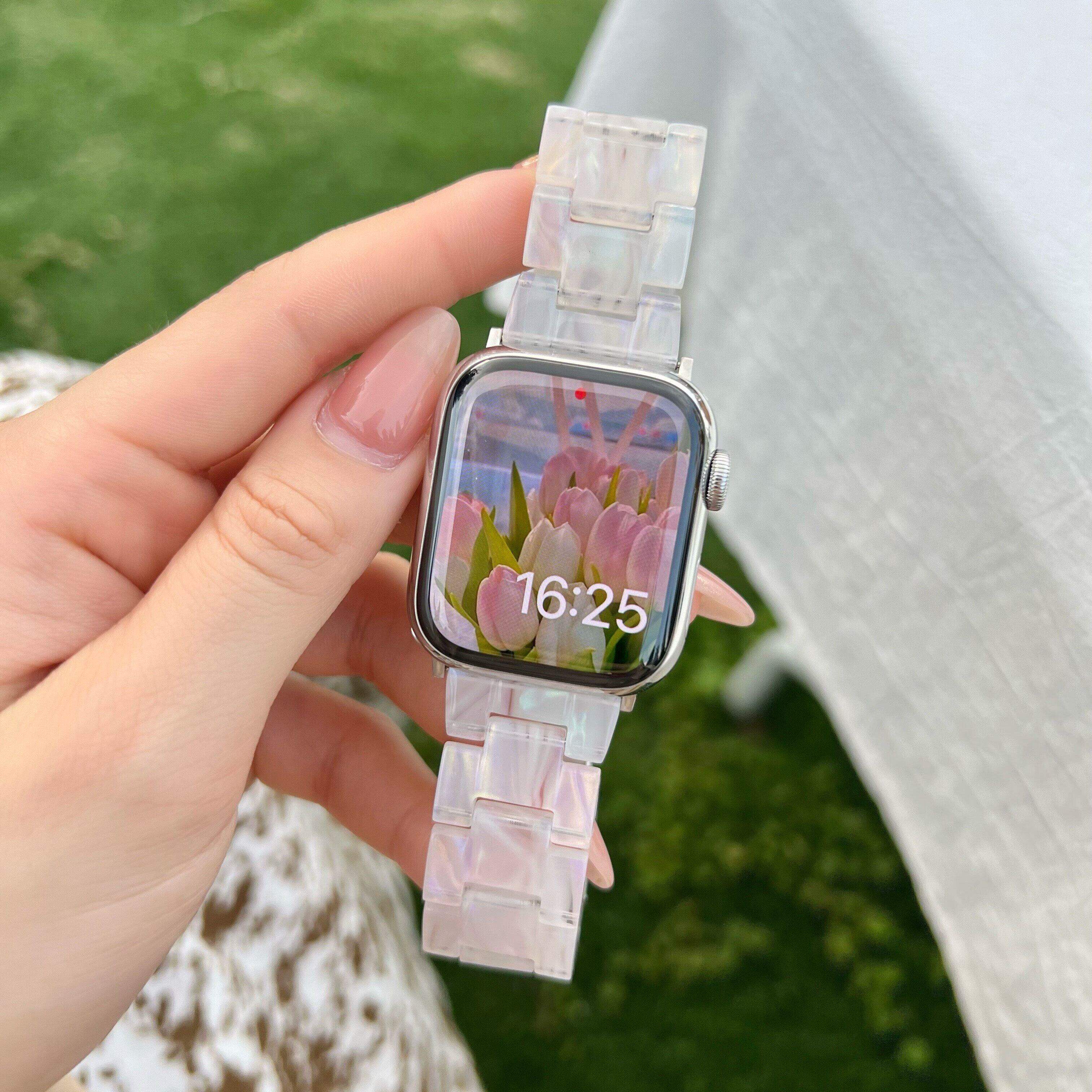 适用applewatch11苹果表带Ultra1/2/3代小众S11手表带iwatch10/9/8夏天腕带s10女款高级感SE3新款男女款9树脂