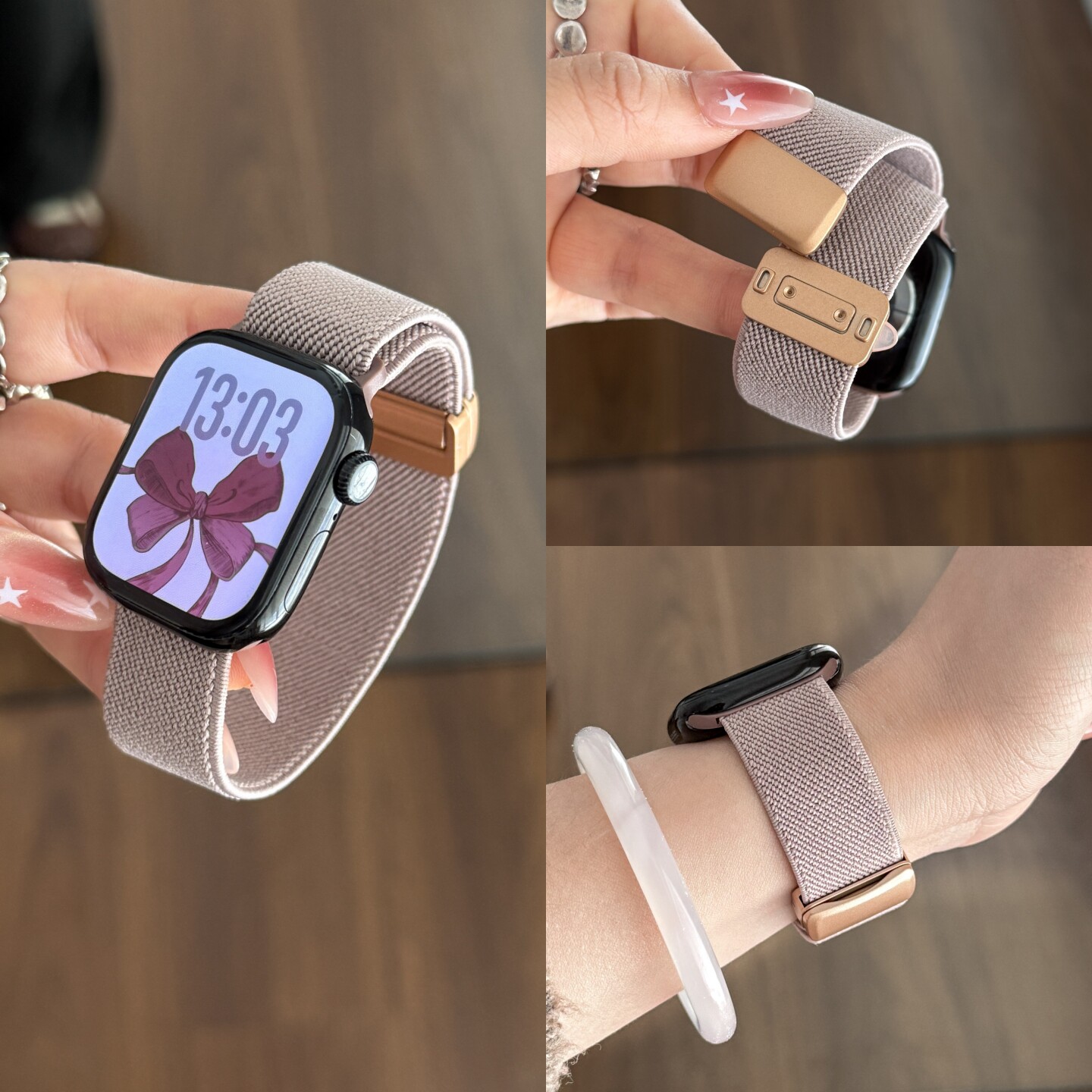 适用苹果S11手表表带iwatch11编织弹力尼龙applewatch10磁吸s7腕带S10运动s9高级感se女款s8新款ultra3男生